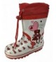 Boots Toddler Girl Pink and White First Love and Hearts Designs Rain Snow Boots with Lining and Tie - CT1890RUAGE $18.12