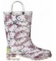 Boots Kids' Hello Kitty Waterproof Character Rain Boots with Easy on Handles - Light-up Hello Kitty - CF11N9BE5DH $65.15