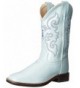 Boots Girls' Light Blue Western Boot Square Toe - Vb9130 - Blue - CS11XJQCS8V $64.57