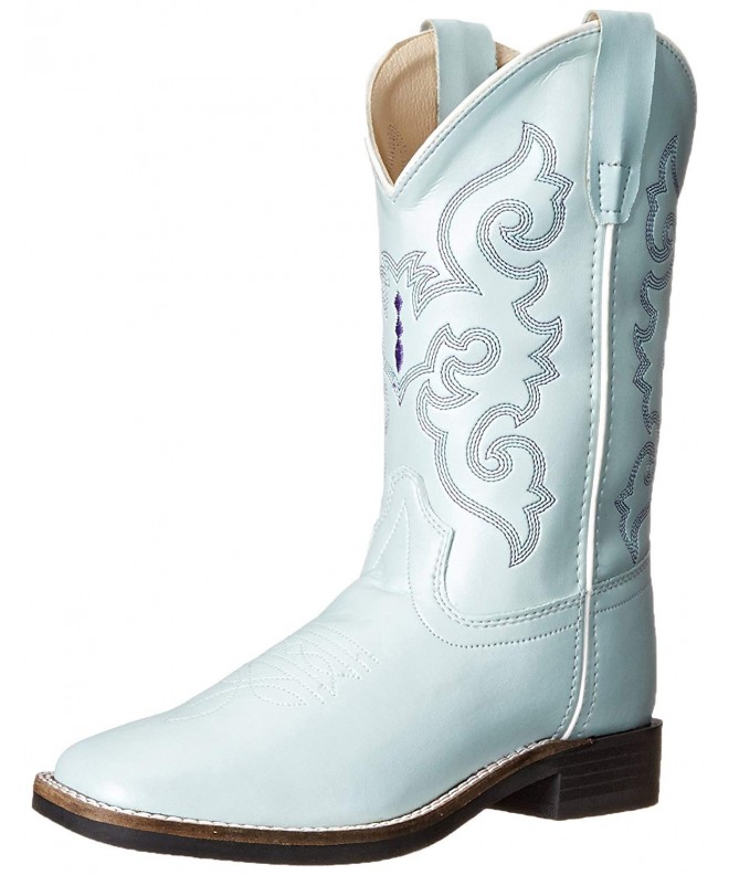 Boots Girls' Light Blue Western Boot Square Toe - Vb9130 - Blue - CS11XJQCS8V $64.57