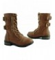 Boots Little Girls Mango-71K Military Lace up Ankle Boots with Decorative Zipper - Tan - CT11ZZUT56R $44.38