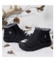 Boots Kids Snow Boots Winter Fur Lined Warm Outdoor Lightweight Ankle Boots Girls Boys Shoes - Black - CE18HC33CQD $32.51