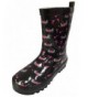 Boots Youth Girls Black Rain Boot Snow Boot with Pink Heart and Angel Wings Design - CY12BUU2D7N $18.44