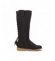 Boots Girls Lace up Winter Riding Boots with Back Tassel Shoes - Black - CH184AN2YMK $54.08