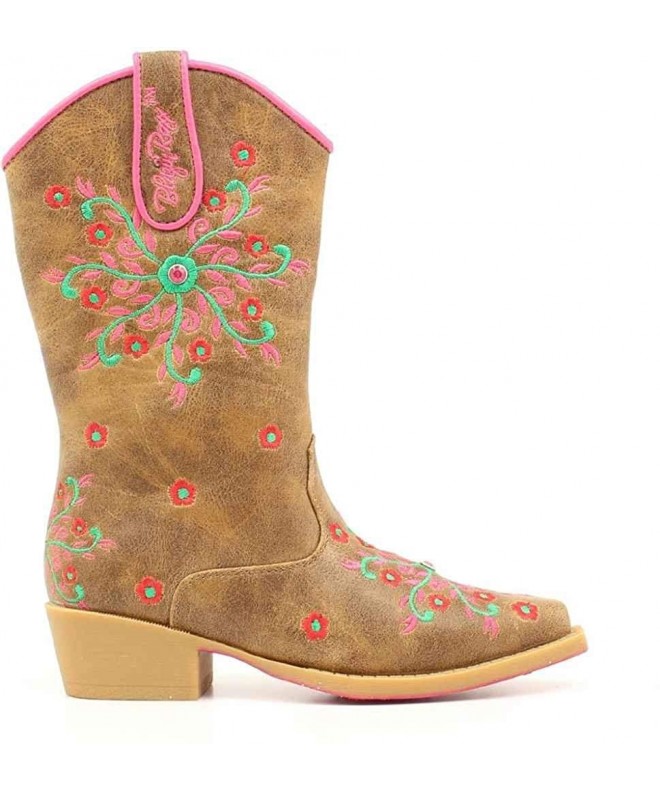Boots Girls Savvy Brown Fashion Cowboy Boot - Brown - CP11LGADAMX $77.91