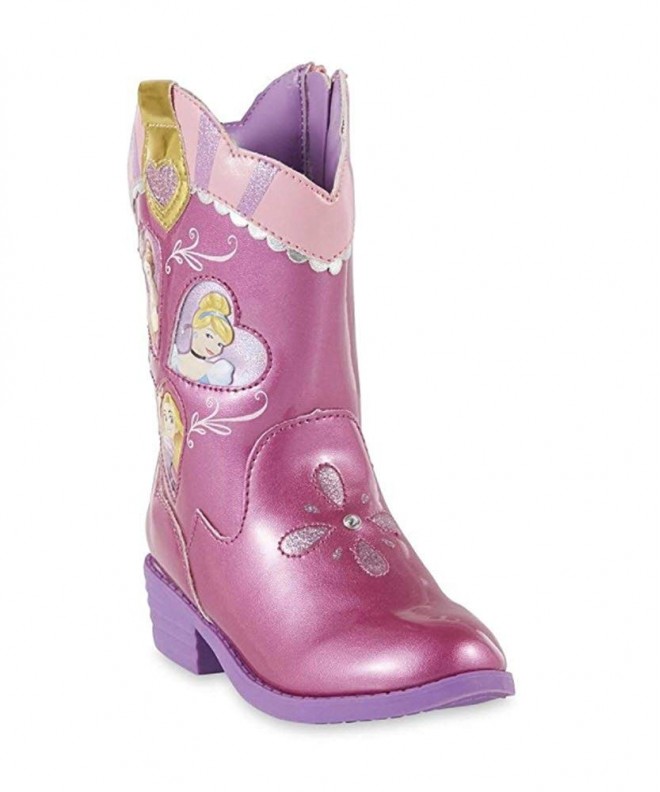 Boots Toddler Girls Princess Pink Western Boot with Cinderella - Rapunzel and Belle - CR187WYW373 $79.96