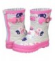 Boots Kids' Girls Baby Welly Rain Boot - Pool Blue Stripe - CJ12KMNYKQ1 $66.92