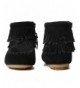 Boots Kids Toddler Suede Leather Double Fringe Ankle Boots for Girls - Black - C3186GS9YUM $46.17