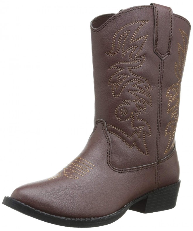 Boots Ranch Unisex Pull On Western Cowboy Fashion Comfort Boot (Little Kid/Big Kid) - Dark Brown - C411MXJJ5X1 $78.22