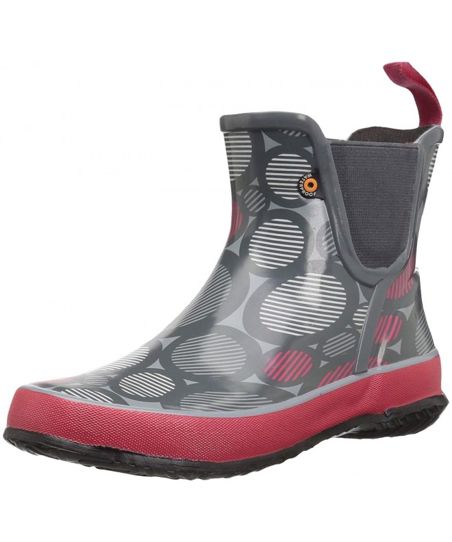 Boots Kids' Amanda Slip ON Multi DOT Rain Boot - Dot Print/Gray/Multi - C8184AHY7Y5 $65.45