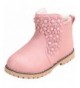 Boots Toddler Little Girl's Sweet Flower Side Zip Warm Ankle Snow Boots - Pink - CA12MYLCQYB $31.83