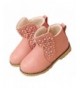 Boots Toddler Little Girl's Sweet Flower Side Zip Warm Ankle Snow Boots - Pink - CA12MYLCQYB $31.83
