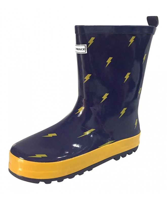 Boots Blue or Pink Boys/Girls Rain Boots Lightening Thunderbolt Design w/Lining - Blue - CJ12O1BRLFA $23.12