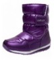 Boots Boy's Girl's Outdoor Waterproof Cold Weather Fur Lined Winter Snow Boots (Toddler/Little Kid/Big Kid) - Purple - CR127H...