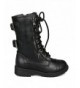 Boots Soda Girls Kids Dome-2S Lace Up Military Combat Boots-Black-4 - C411FQA2RYH $57.60