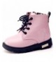Boots Boy's Girl's Waterproof Side Zipper Lace-Up Ankle Boots (Toddler/Little Kid/Big Kid) - Pink - C918H6S8X9K $42.80