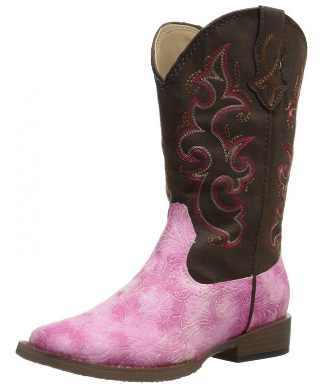 Boots Toolie Square Toe Cowgirl Boot (Infant/Toddler/Little Kid) - Pink - CS11VE9HS5N $72.32
