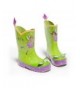 Boots Green Fairy Natural Rubber Rain Boots w/Fun Flower Pull On Heel Tab - Green - CU1121X96BZ $42.52