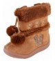 Boots Girl's Butterfly Boots for Toddler Girls | Glitter Boots | Pom Pom Shoes | Winter - Camel - CW18HWRSHQY $20.96