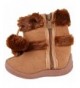 Boots Girl's Butterfly Boots for Toddler Girls | Glitter Boots | Pom Pom Shoes | Winter - Camel - CW18HWRSHQY $20.96