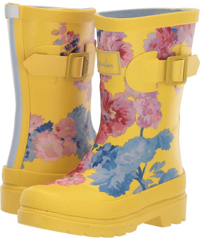 Boots Baby Girl's Printed Welly Rain Boot (Toddler/Little Kid/Big Kid) Yellow Floral 4 M US Big Kid - CY18ELQMDLQ $75.73