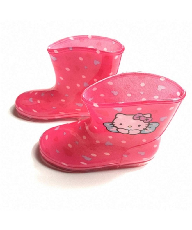 Boots Hello Kitty Girl Rain Boots Kid Waterproof Rubber Rain Shoes Easy-on Cute Pink Rose - Rose - CQ18KOLTEOA $36.20