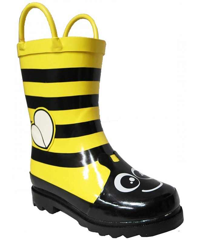 Boots Puddle Play Kids Girls' Bumble Bee Printed Waterproof Easy-On Rubber Rain Boots (Toddler/Little Kids) - CU11A847QE7 $34.83