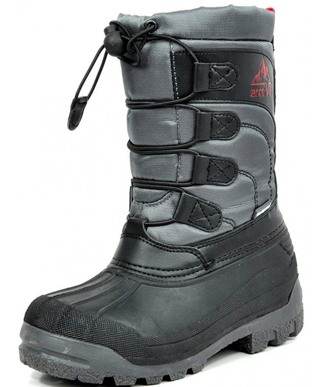 Boots Toddler/Little Kid/Big Kid Kpole Knee High Winter Snow Boots - Black Grey Red-2 - CP12HVFLQ33 $51.77