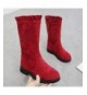 Boots Girls' Fashion Side Zipper Round Toe Suede High Boots (Toddler/Little Kid/Big Kid) - Red - CB18I77G034 $43.44