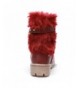 Boots Girls Rhinestone Side Zipper Bowknot Warm Winter Fur Snow Boots (Toddler/Little Kid) - Wine Red - CC12JK0NMA1 $29.52
