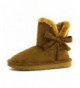 Boots Girls Ribbon Fur Ankle Short Faux Suede Boots (Toddler/Little Kid) - Walnut - CW125NZ66LZ $41.43