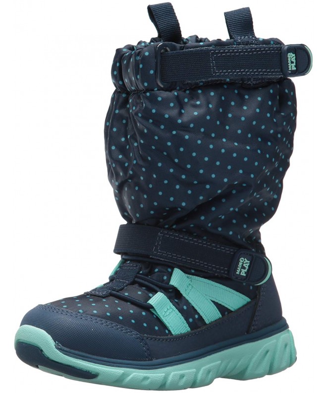 Boots Kids' Made 2 Play Sneaker Boot Snow - Navy/Turquoise - C312O3HH9S7 $84.84