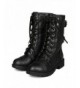 Boots Soda Girls Kids Dome-2S Lace Up Military Combat Boots-Black-3 - CG11FQA2R6Z $56.60