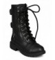 Boots Soda Girls Kids Dome-2S Lace Up Military Combat Boots-Black-3 - CG11FQA2R6Z $56.60