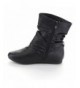 Boots Selena-68K Children Girl's Comfort Ring Deco Flat High Top Ankle Booties - Black - CW125L64B7H $49.52
