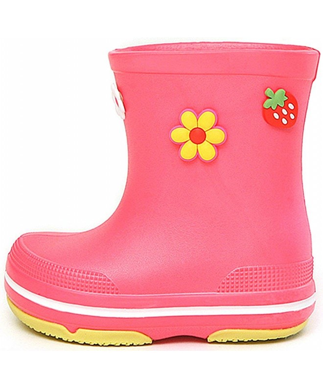 Boots Little Boys Girls Raina Non-Slip EVA Rain Boots - Peach - C1189T3Q87O $14.35