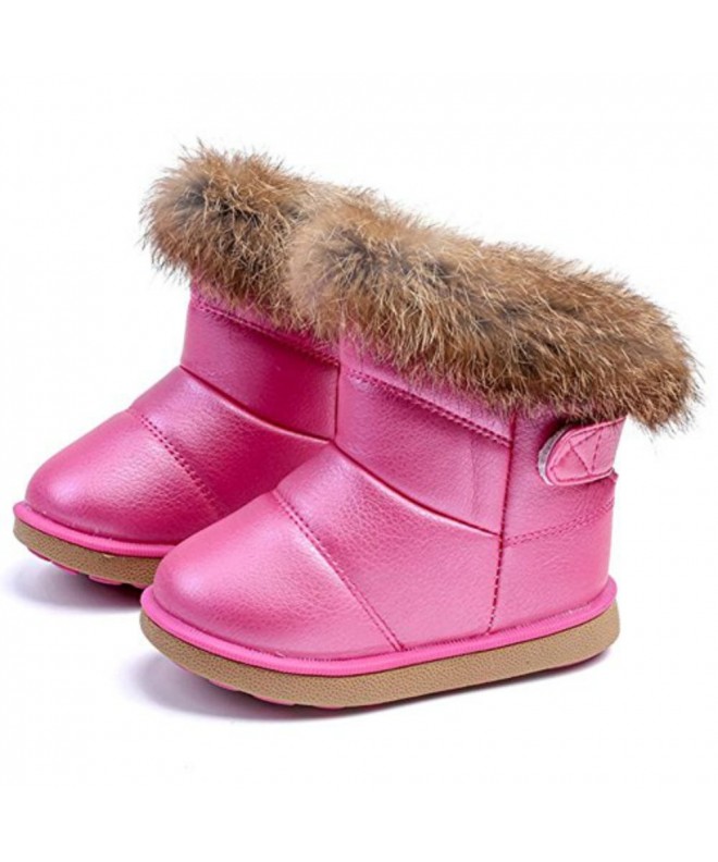 Boots Girls Snow Boots Outdoor Children Winter Warm Shoes A88 - Rose - CK182Y4YRAH $31.10