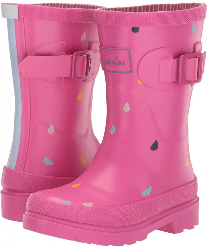 Boots Baby Girl's Printed Welly Rain Boot (Toddler/Little Kid/Big Kid) Pink Raindrops 2 M US Little Kid - C918L38QRDD $67.46
