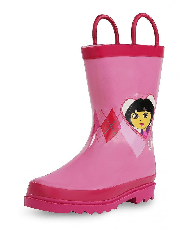Boots Kids Girls' Dora the Explorer Character Printed Waterproof Easy-On Rubber Rain Boots (Toddler/Little Kids) - C2118W7B31...