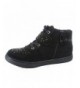 Boots Fremont-39k Youth Girl's Kid's Round Toe Flat Heel Lace Up Tennis Shoes - Black - C8180EH2TH6 $34.62