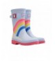Boots Baby Girl's Printed Welly Rain Boot (Toddler/Little Kid/Big Kid) Blue Rainbow 2 M US Little Kid - CC18EM398HH $70.43