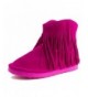 Boots Fringe Layer Faux Suede Ankle Booties (Toddler/Little Kid) - Hot Pink - CW12KAPLGWB $37.06