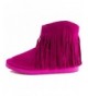 Boots Fringe Layer Faux Suede Ankle Booties (Toddler/Little Kid) - Hot Pink - CW12KAPLGWB $37.06