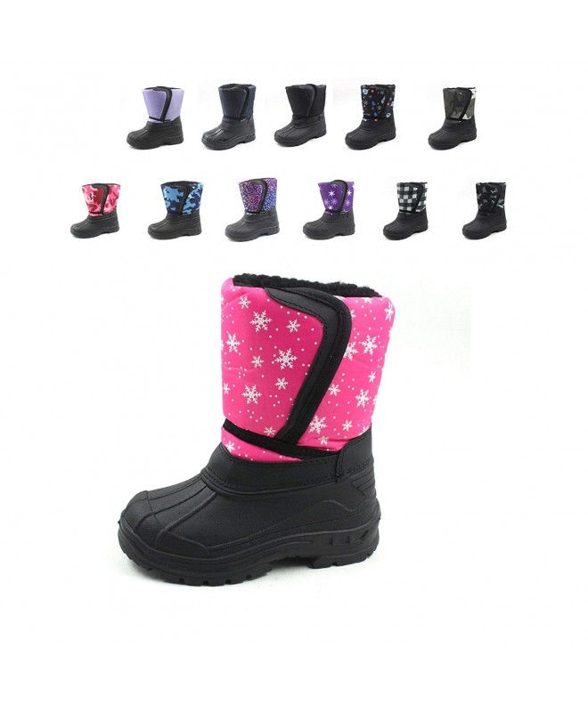 Boots Cold Weather Snow Boot 1319 Pink Snowflakes Size Toddler 5 - C112F3WGGQD $32.84