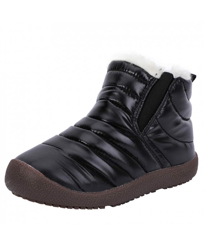 Boots Kids Waterproof Snow Boots Winter Anti-Slip Fur Lined Warm Shoes Outdoor - Black07 - CO18KM5TLW9 $47.11