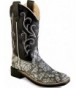 Boots Girls' Western Boot Square Toe - Vb9110 - Black/Charcoal Grey - CB11VZB5K69 $64.48