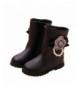 Boots Girl' Flower Side Zipper High-Top Soft Faux Fur Lined Snow Boots (Toddler/Little Kid/Big Kid) - Black - CV18K0AL88A $34.71