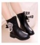 Boots Girl' Flower Side Zipper High-Top Soft Faux Fur Lined Snow Boots (Toddler/Little Kid/Big Kid) - Black - CV18K0AL88A $34.71