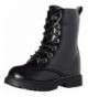 Boots Boy's Girl's Waterproof Outdoor Combat Lace-Up Side Zipper Mid Calf Boots - Black - C7126H312WF $45.34