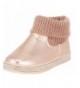 Boots Girls' Slip-On Knit Sweater Cuff Glitter Crystal Rhinestone Bootie (Toddler/Little Kid) - Champagne - CP18IGKR04A $26.01